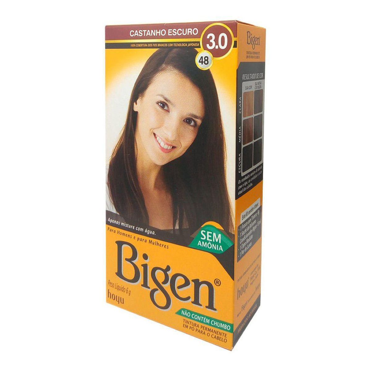 COLORAÇÃO PERMANENTE 4.8 CASTANHO ESCURO BIGEN