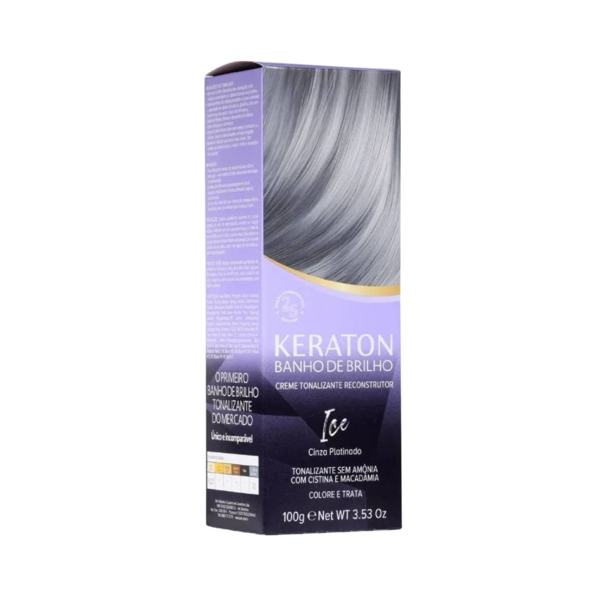 TONALIZANTE KERATON BANHO DE BRILHO ICE CINZA PLATINADO KERT 100G
