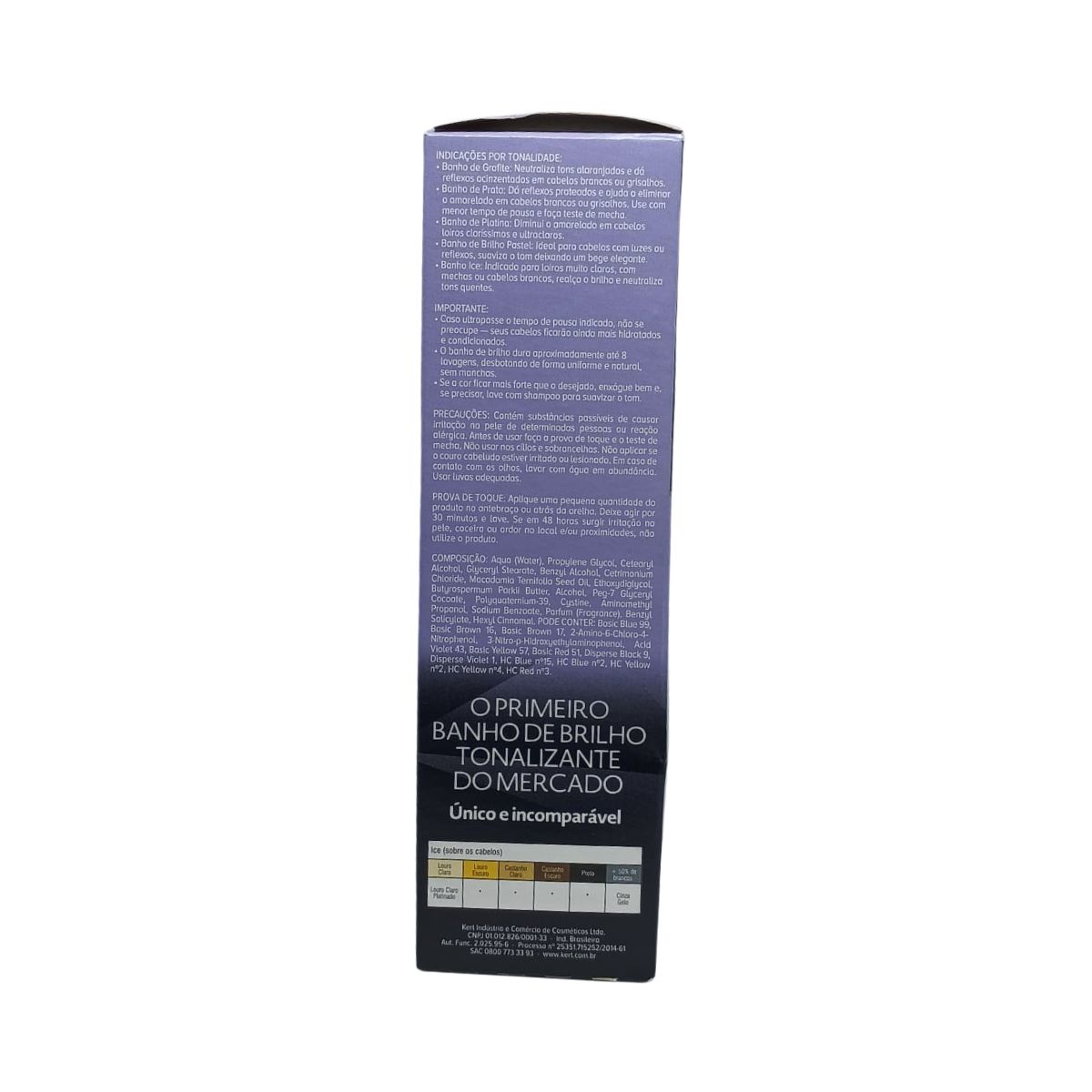 TONALIZANTE KERATON BANHO DE BRILHO ICE CINZA PLATINADO KERT 100G