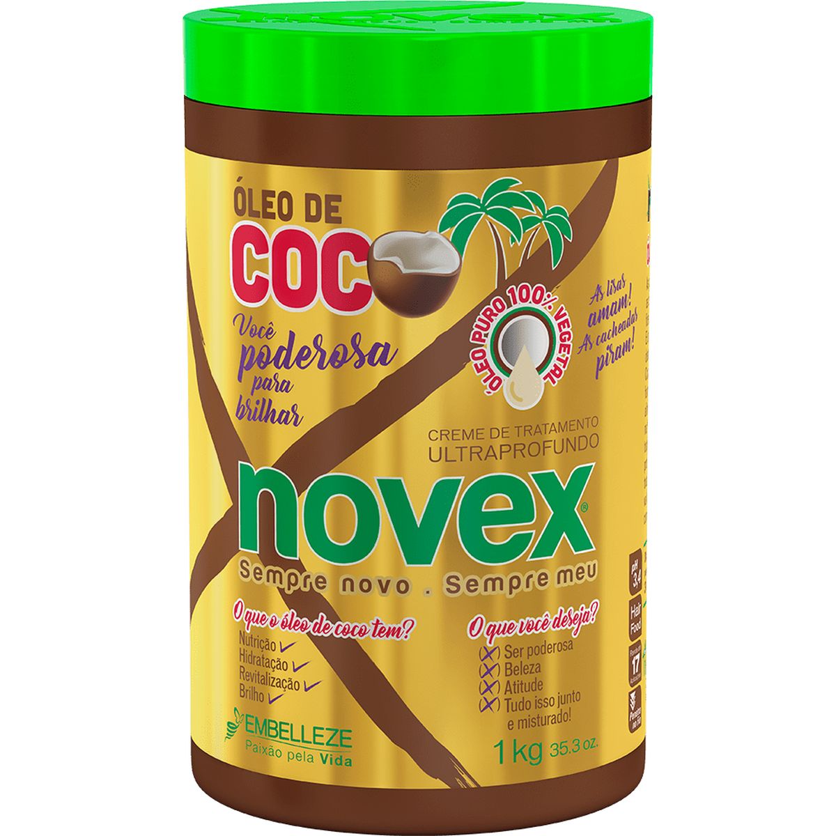 CREME DE TRATAMENTO NOVEX ÓLEO DE COCO 1KG
