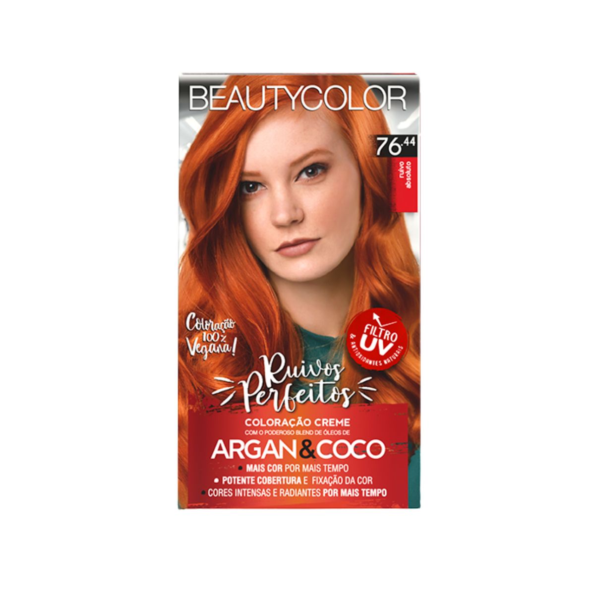 COLORAÇÃO KIT 76.44 RUIVO ABSOLUTO BEAUTY COLOR