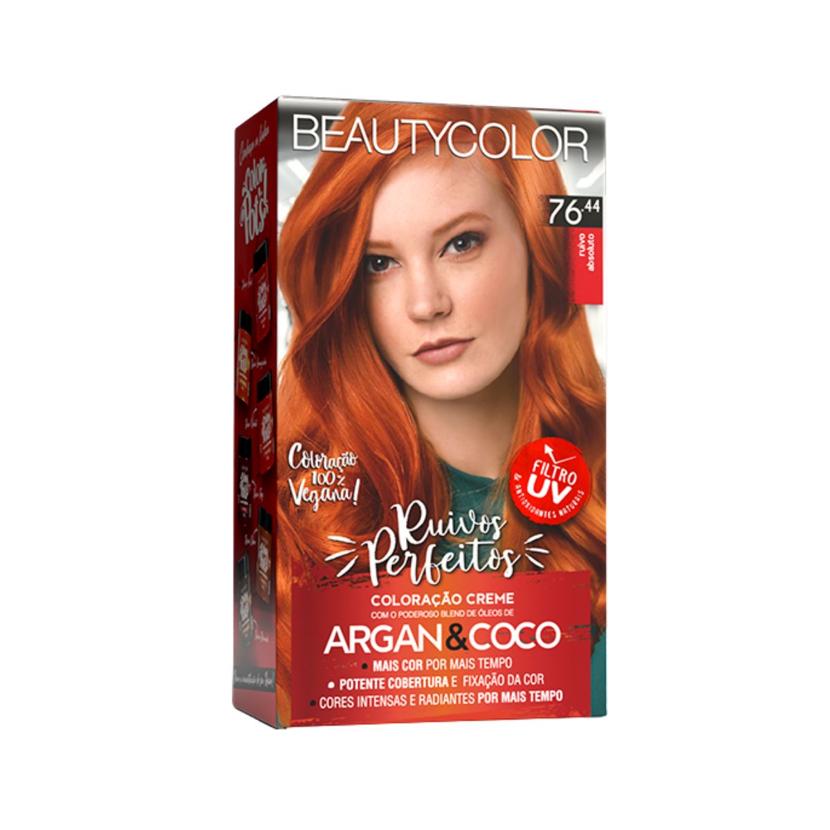 COLORAÇÃO KIT 76.44 RUIVO ABSOLUTO BEAUTY COLOR
