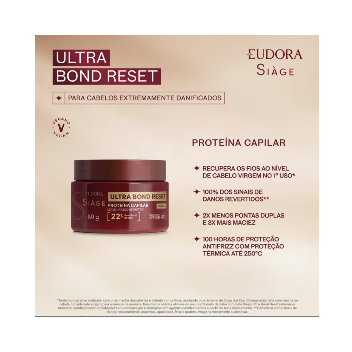 PROTEÍNA CAPILAR SIAGE ULTRA BOND RESET EUDORA 80G
