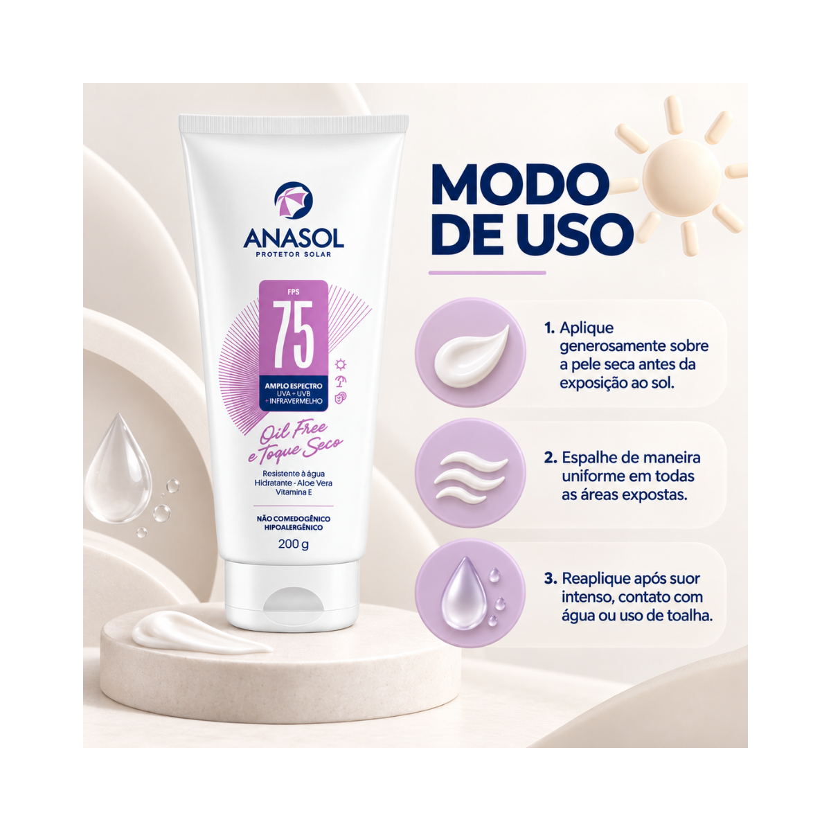 PROTETOR SOLAR ANASOL FPS75 200G
