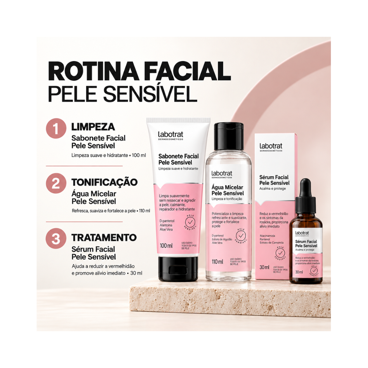 SABONETE FACIAL PELE SENSÍVEL DERMO SKIN LABOTRAT 100ML