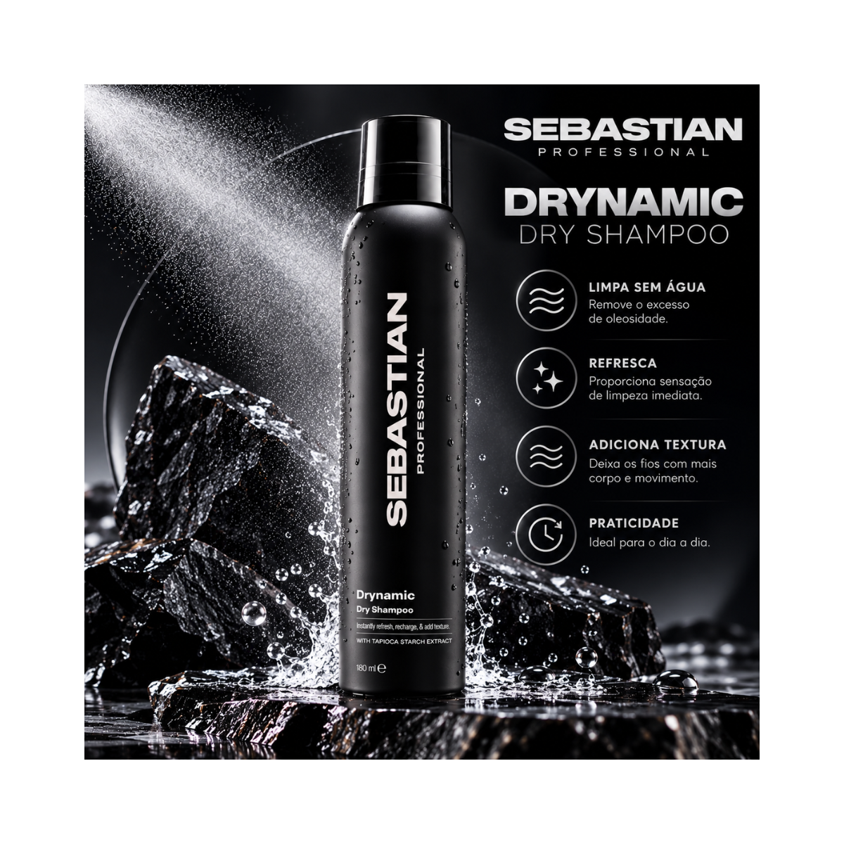 SHAMPOO A SECO SEBASTIAN PROFESSIONAL DRYNAMIC 180ML