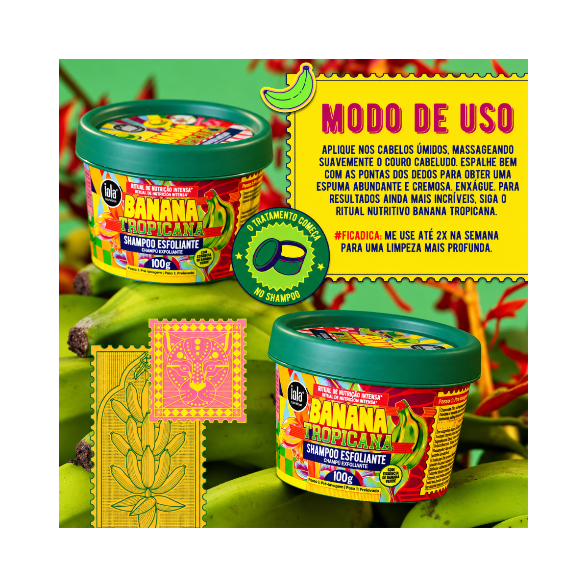 SHAMPOO ESFOLIANTE BANANA TROPICANA LOLA COSMETICS 100G