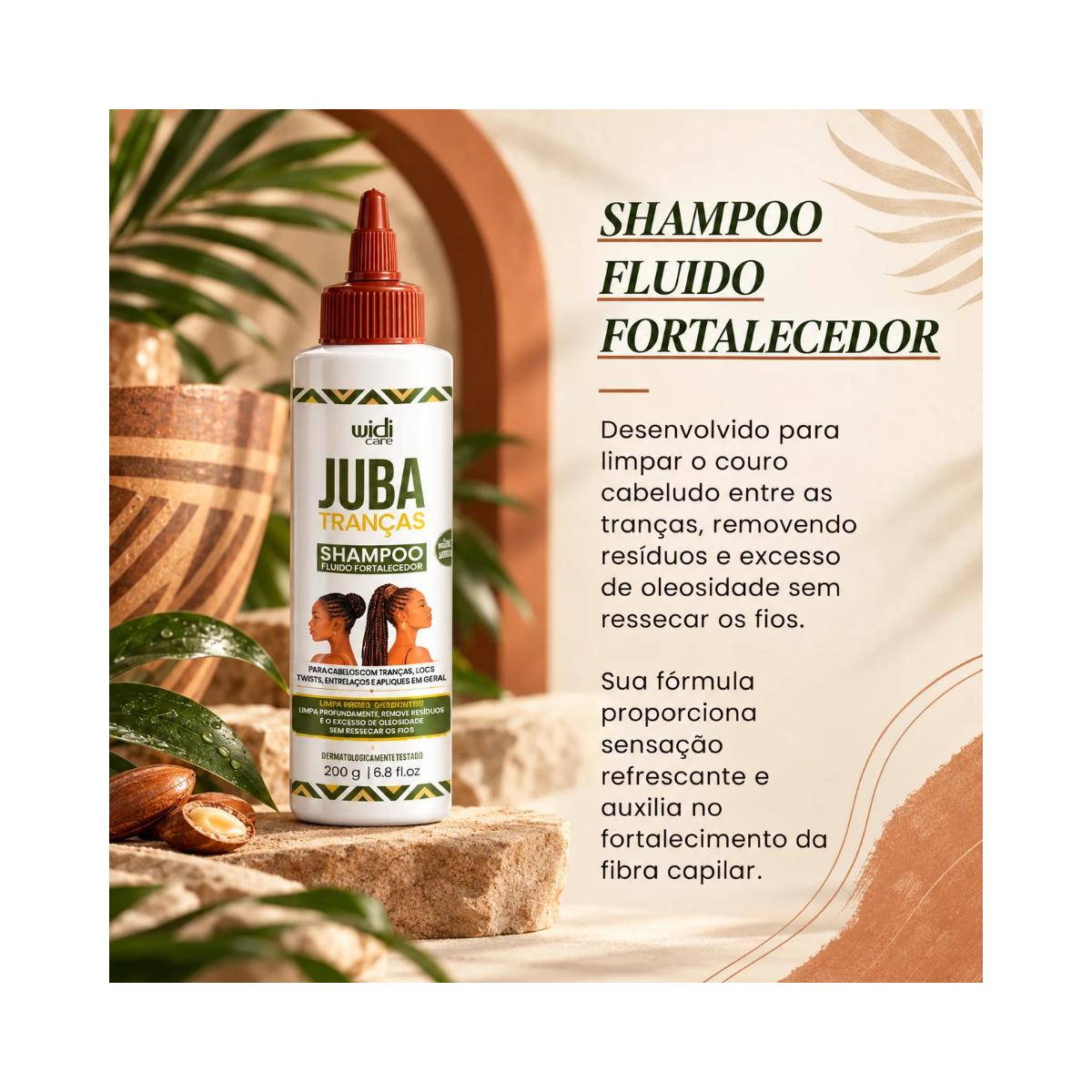SHAMPOO FLUIDO FORTALECEDOR JUBA TRANÇA WIDI CARE 200ML