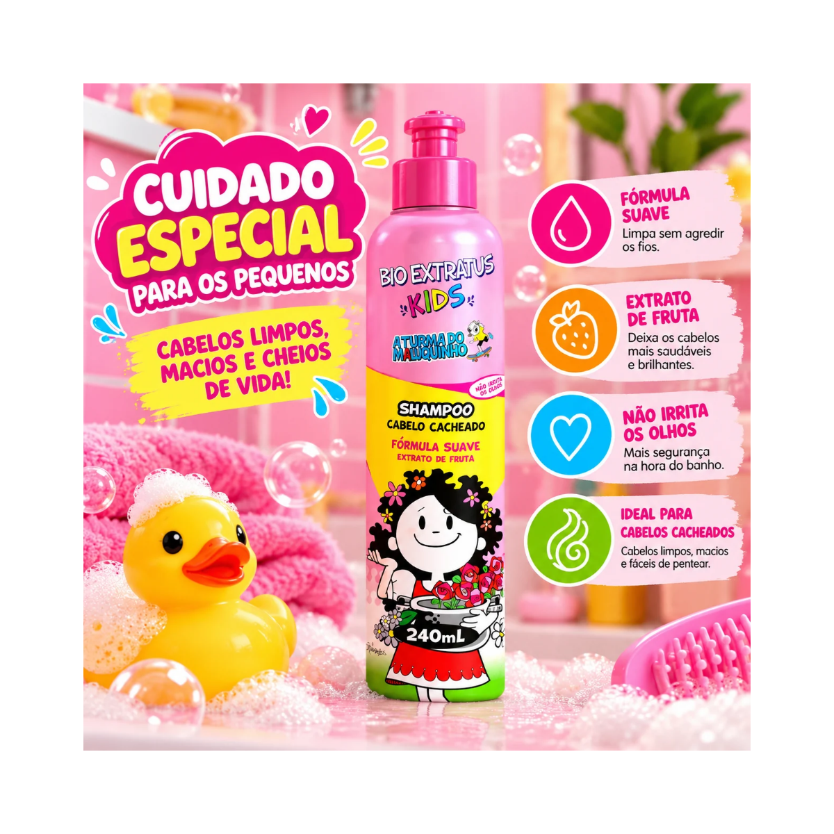 SHAMPOO KIDS CABELO CACHEADO BIO EXTRATUS 240ML