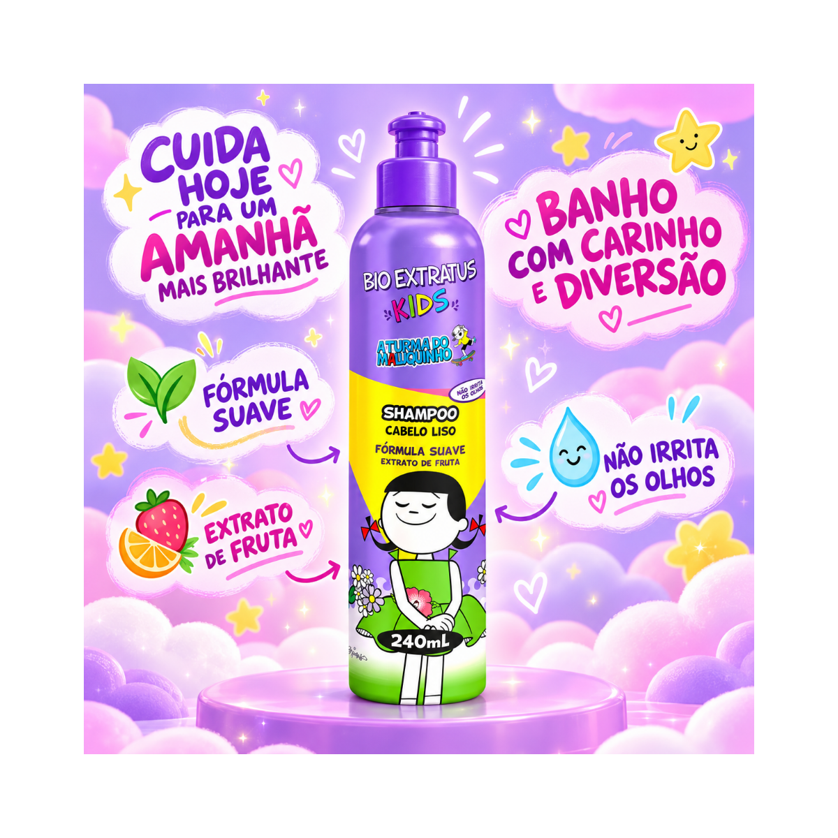 SHAMPOO KIDS CABELO LISO BIO EXTRATUS 240ML