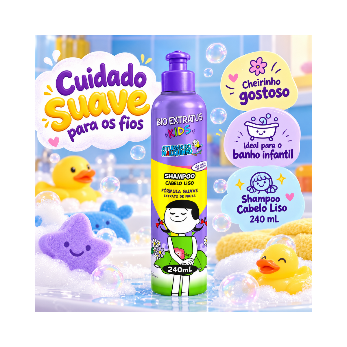 SHAMPOO KIDS CABELO LISO BIO EXTRATUS 240ML