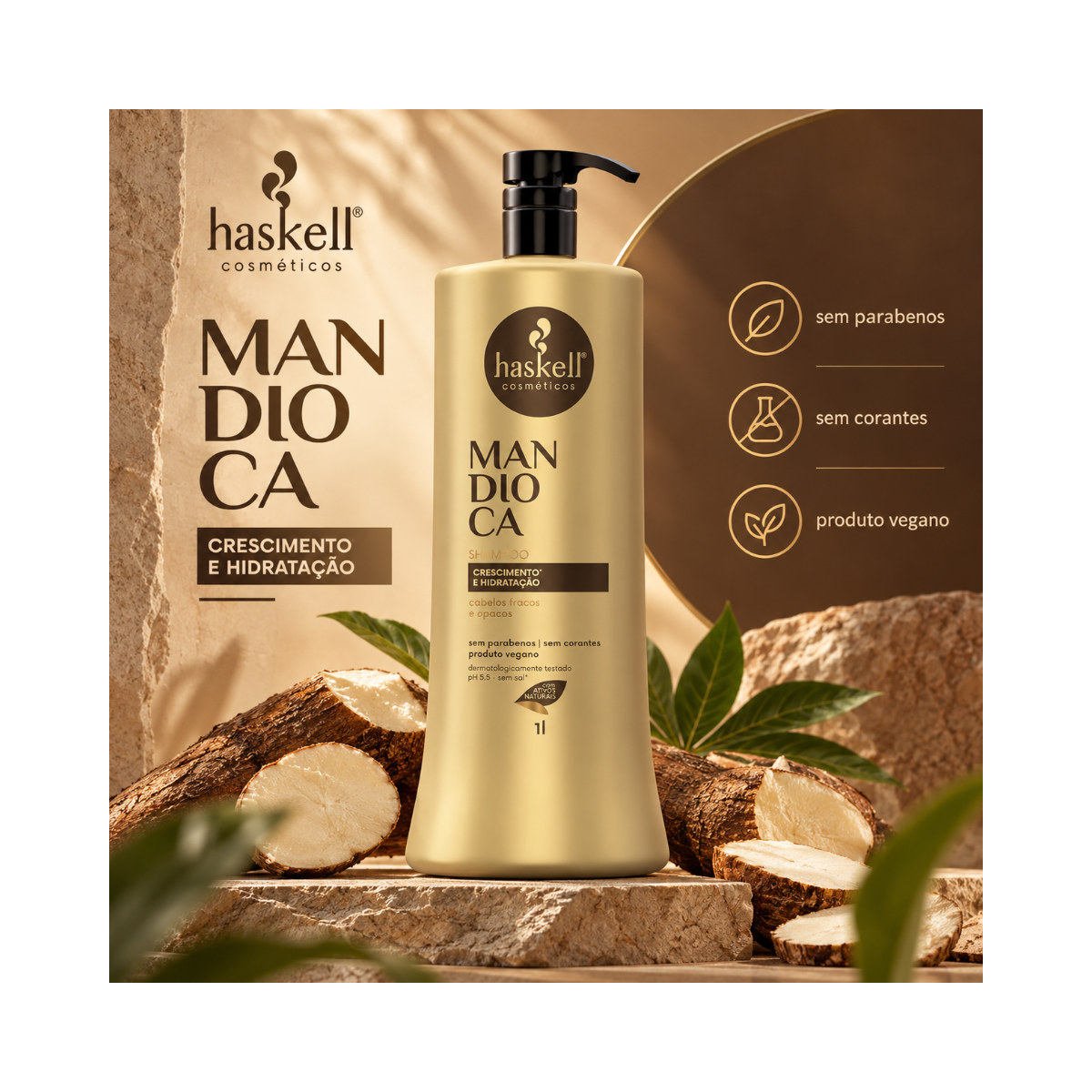 SHAMPOO MANDIOCA HASKELL 1L