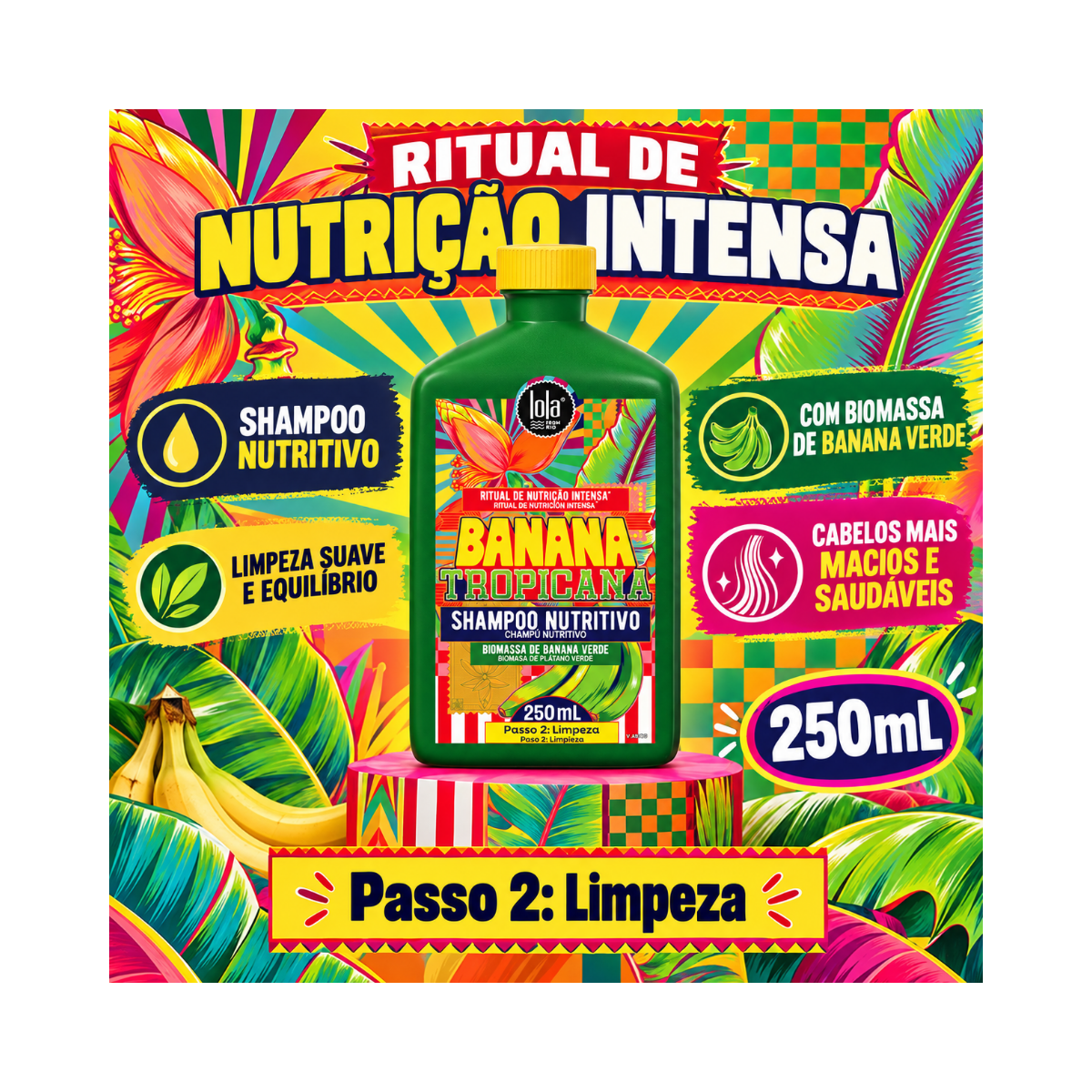 SHAMPOO NUTRITIVO BANANA TROPICANA LOLA COSMETICS 250ML